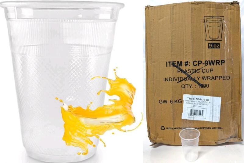 800+ New Clear Plastic 9oz Cups, Individually Wrapped, CP-9WRP, Retails Over $70!