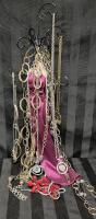 12 Great Necklaces with Jewelry Stand 17" Tall with Stunning Hair/Scarf Clip