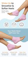 2 New Pairs One Size Unisex ZENTŌES Fuzzy Gel Heel Socks : Heals, Softens & Soothes Dry Heels. Fuzzy Pink