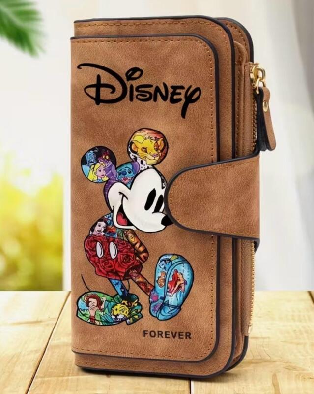 New Disney Wallet - Large Capacity Organizer with Zipper Closure, Official Disney Wallet Disney Fans, Polyester Lining Snap Clasp Front, inner Billfold and Multiple Card Holders approximately 7.4 x 3.8&rsquo;&rsquo; Stock photo added