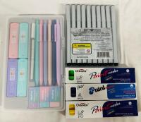 3 New Art Creation Sets, Includes 6 Paint Markers (Green, Purple, Yellow), NicPro Mechanical Pencil Set, and Brite Crown Drawing Pen Set (10 Pc)