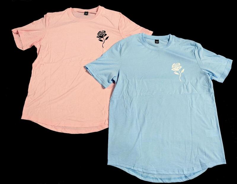 2 New Size Med Men's MANFINITY Rose Graphic T-Shirts