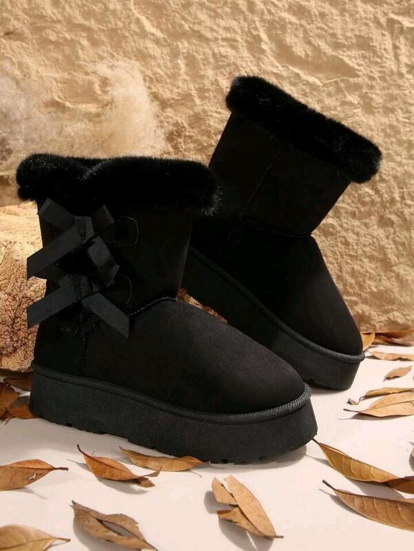 New Size 41 Women's Platform Super Fuzzy Winter Boots With Velcro Side Access