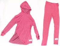 New Size 11-12Y Girls Suoer Soft Ribbed Hooded Top & Leggings Set