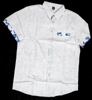 New Size Med Men's MANFINITY Tropical Detail Button-Up Golf Shirt