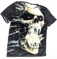 New Size Large Men's MANFINITY Spooky Smoking Skull Graphic Tee