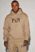 New Size XL NOVA MEN Family Goals Papi Hoodie, Taupe, Retails $57