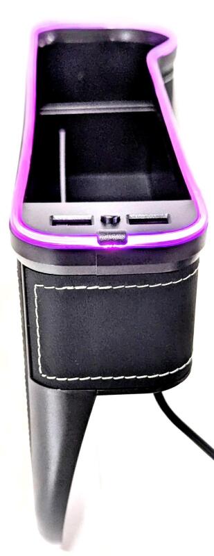 New Universal USB-Powered 7 Color Light Car Seat Gap Filler With 2 USB Charging Ports, 11.25" &times; 2.74" &times; 7" Long