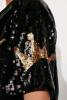 New OS Plus Size Women's FASHION NOVA Birthday Queen Sequin Tunic, Black | Retails $61 - 2