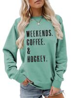 New Size Med Women's "Weekends. Coffee & Hockey" Crewneck Sweatshirt