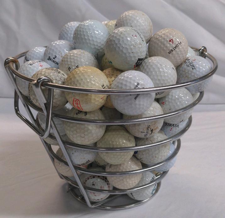 20+ Golf Balls and Gold Ball Basket