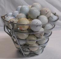 20+ Golf Balls and Gold Ball Basket