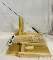 4 As-New Ice Fishing Supplies, Includes 32&rdquo; Rod and 4 Rod Hugger Ent. RodTipUps (16&rdquo; x 5.5&rdquo; x 12&rdquo;)