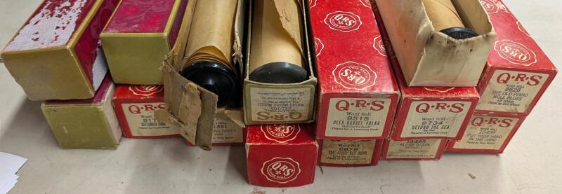 Vintage 15 QRS Word Rolls for player pianos. Variety of songs.