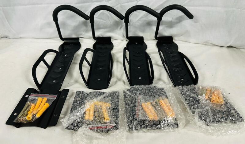 4 New Bike Wall Mounts with Screws and Anchors, 10&rdquo; Long