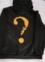 New sz XXL Men's Hoodie Black with Skull Question Mark on Back