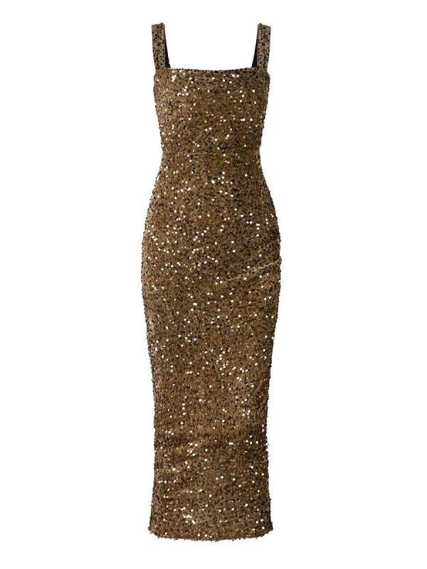 New sz Medium Women's Miss Ord Square Neck Sequin Cocktail Dress Retails for $128