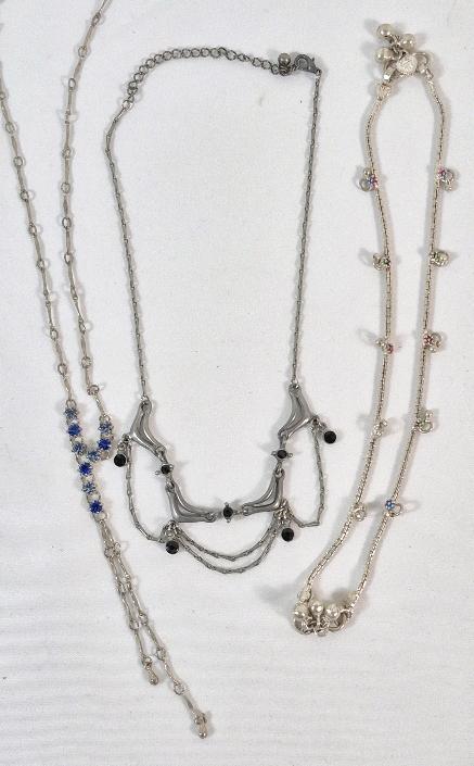 3 Dainty Necklaces with Stones