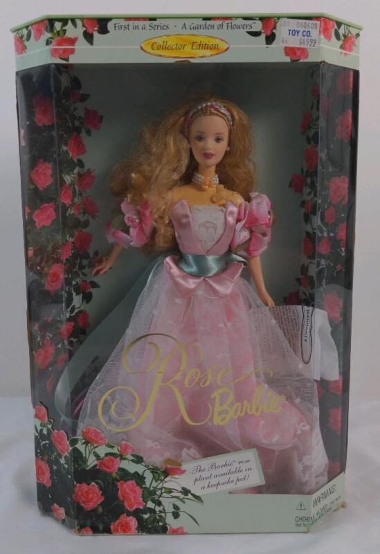 Vintage 1998 Rose Barbie Strawberry Blonde Doll A Garden of Flowers