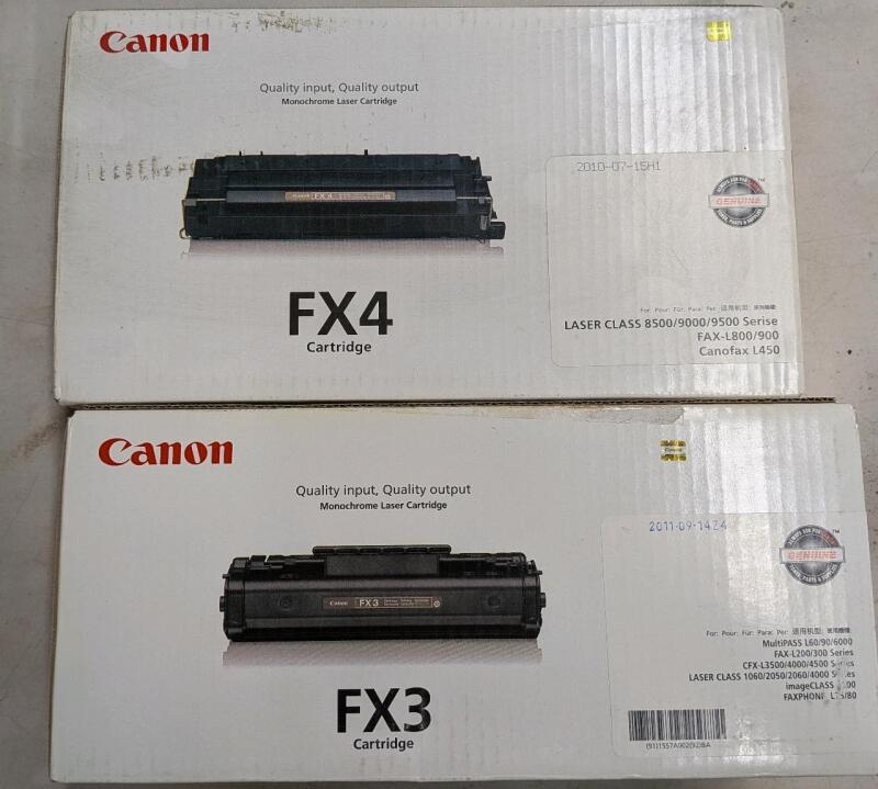 2 New Canon Printer Cartridges. FX3 and FX4.