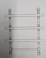 New 4 Tier Wall Mounted ziron Pipe Shelves. Shelves measure 2' wide.