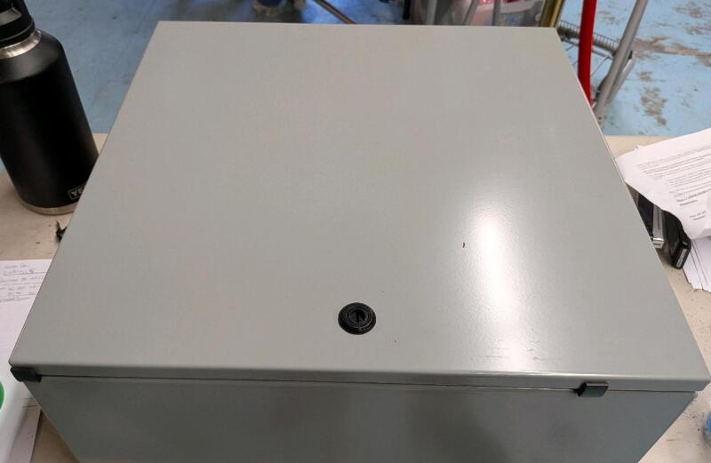 New Large Metal Lockbox. No Key, Currently Locked. 20" by 20" by 9"