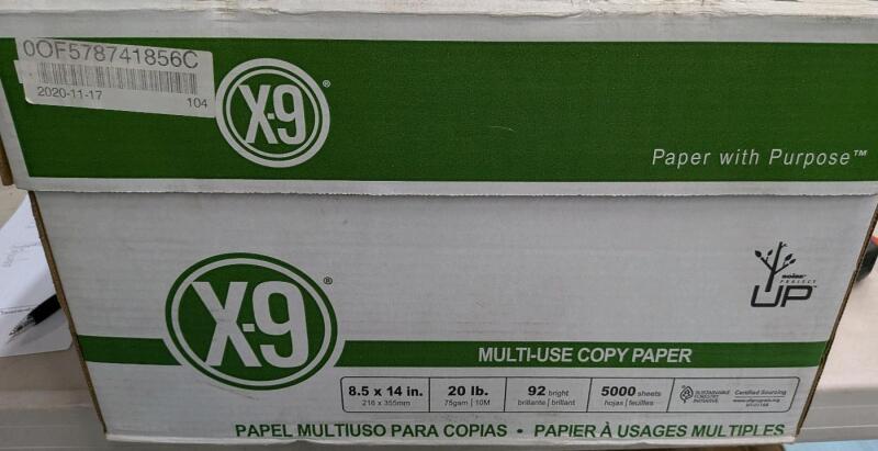 5000 New Sheets Boise X-9 20lb Multipurpose Copypaper. 8.5" by 11"