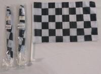 3 New Checker board Race Flags w/ car clamps