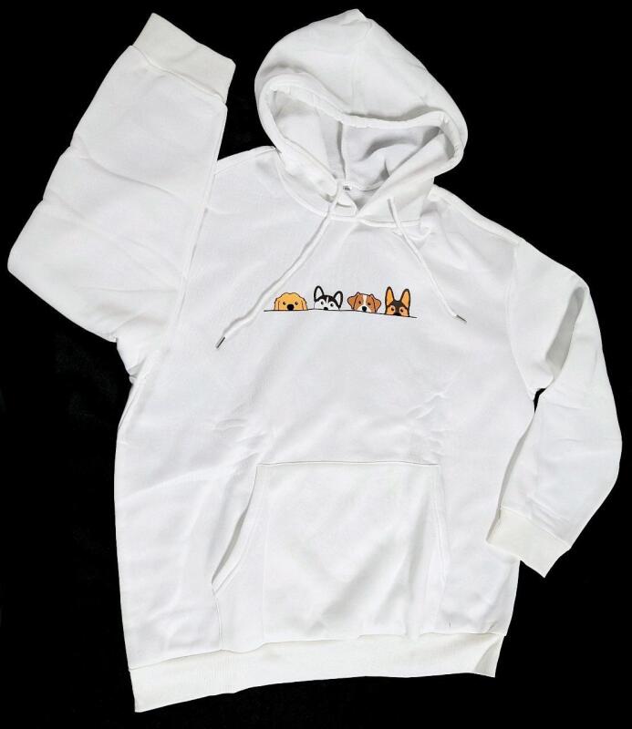 New Size XXXL Women's Peeking Puppers Dog Lover's Graphic Hoodie