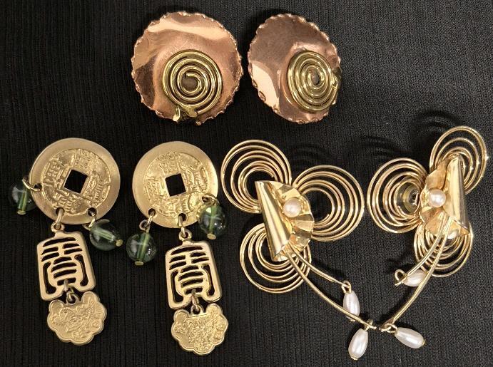 3 Vintage Unique Earrings