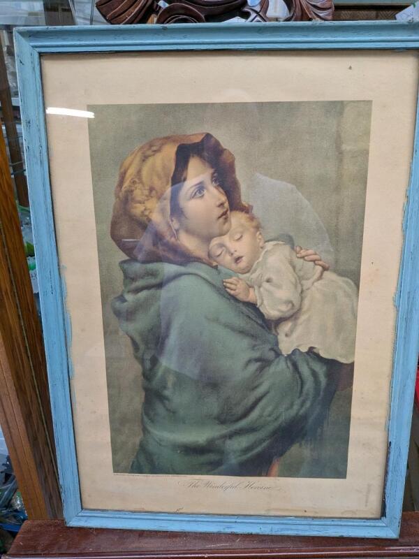 Vintage Framed Print of "The Wonderful Heroine" 18.5" and 26"