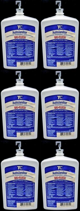 6 New (Old Stock) TC AutoJanitor BIO&bull;FLUSH : Cleaner & Deodorizer, 710ml Each (Smells A Bit Like Cinnamon!)
