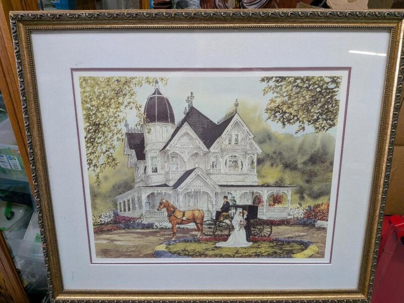 Vintage Walter Campbell Framed Print. 26" by 22"