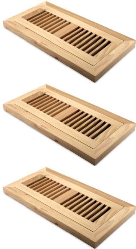 3 New AIRWOOD CLASSICS Canada Flush Mount Unfinished Oak Wood Vent Covers, R0U410FMS, 4" &times; 10" &times; &frac34; Thick Each, Over $80 Retail Value!