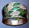 Green Leaf Enamel Micro Pave Size 9 Ring / Elegant Leaf Pave Enamel Hoop Earrings Approximately.63 x .47&rsquo;&rsquo; - 5