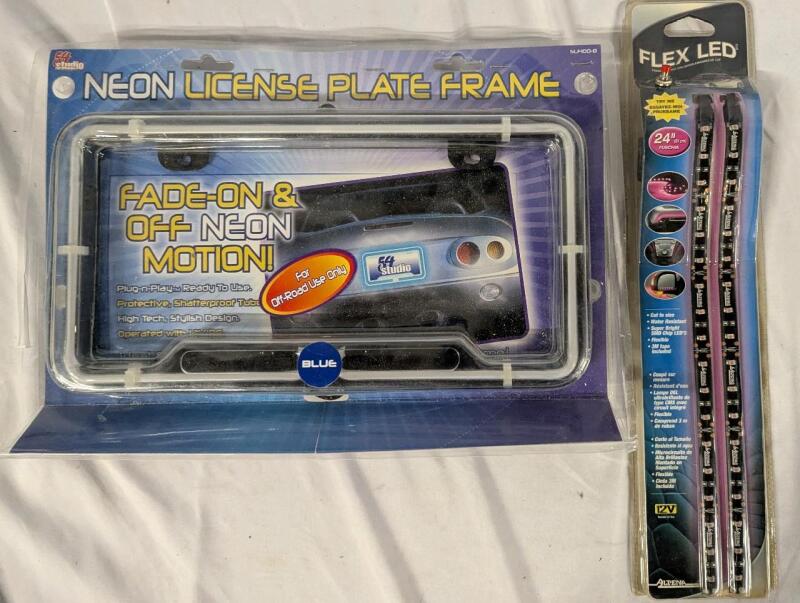 New Automobile LED Upgrades. Neon Licence Plate Frame and Flex LED Strips.
