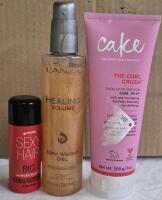 [See Desc] 3 Hair Products: Sexy Hair Powder Play 15g, L'Anza Healling Volume Gel 200mL & Cake The Curl Crush 200g