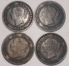 1859 Canadian Queen Victoria One Cent Pennies , Four (4) Coins - 2