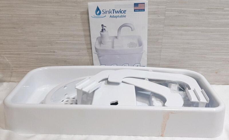 New SinkTwice Toilet Lid Sink | Includes All Installation Piece & Instruction Manual