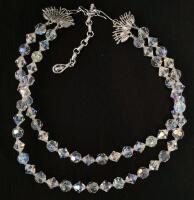 Stunning Vintage Coro Aurora Borealis Double Strand 15" Necklace
