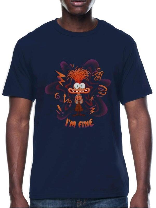 New sz Small Men's Inside Out 2 Graphic Tee "I Am Fine"
