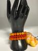 Three Orange Stone Natural Bead Expansion Bracelets Orange Beads are Said to Relieve Stress And Anxiety - Also Helps to Adjust Mental Balance And Enhance Communication - 3