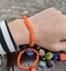 Three Orange Stone Natural Bead Expansion Bracelets Orange Beads are Said to Relieve Stress And Anxiety - Also Helps to Adjust Mental Balance And Enhance Communication - 5