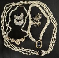 Vintage Faux Pearl Necklaces & Earrings - Butler
