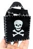 Neat Dept 56 Paper Mach&eacute; Devil-Mouth Candy Bowl Basket (5.5" Tall) & Small Adorable Felt Skull & Crossbones Bag - 4