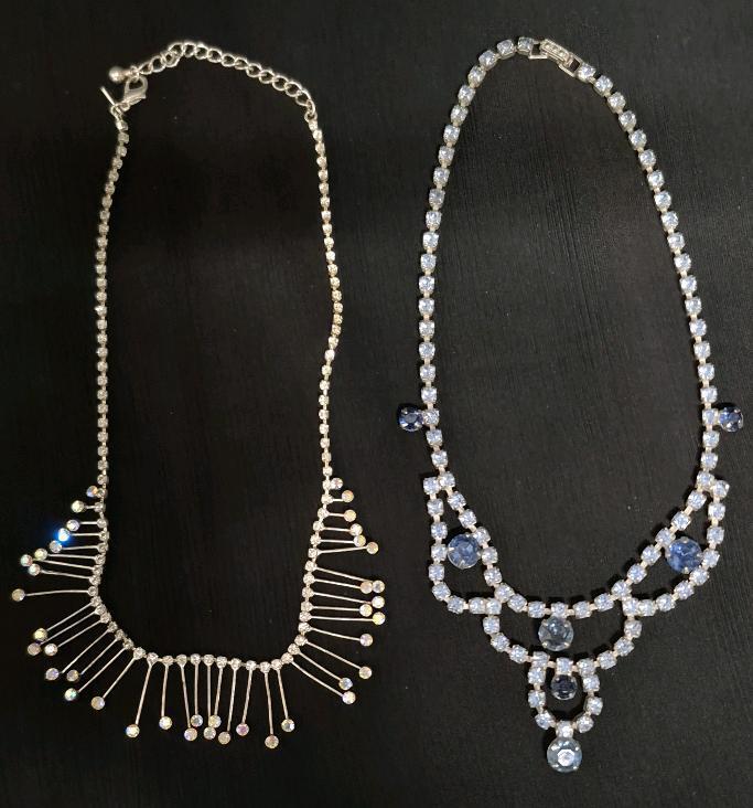 2 Stunning Vintage Rhinestone Necklaces
