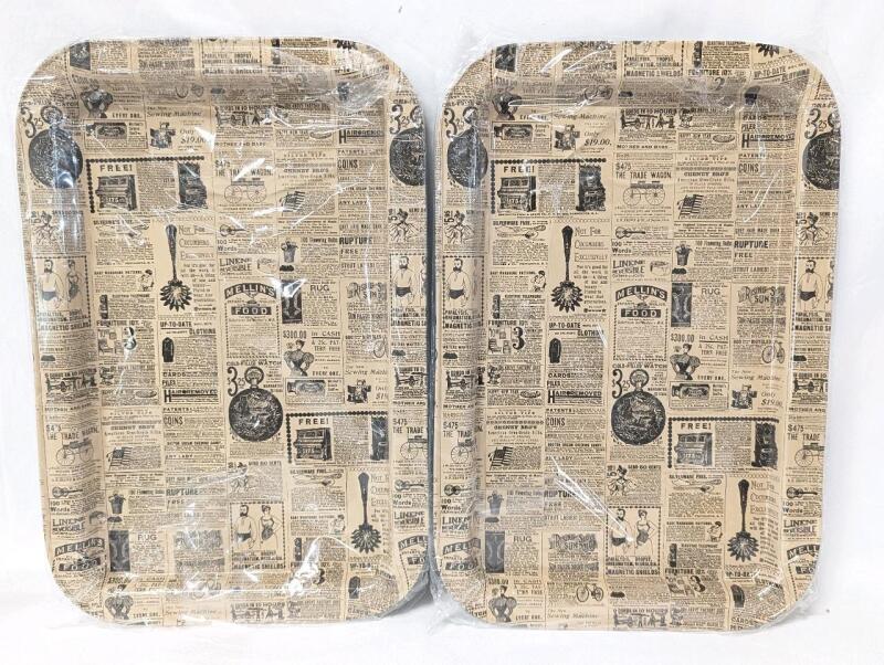 2 New STAR Metal Vintage-Style Advertising Trays, 9.25" &times; 13.75" Each
