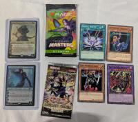 TGC Lot. 2 Sealed Packs of Cards. 4 Yu-Gi-Oh Singles. Foil Ajanu Mentor of Heroes and Have Memory Adept Magic the Gathering Cards
