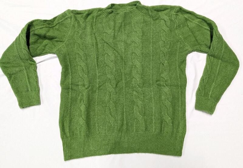 New Size Large Women's Green Cable Knit Sweater