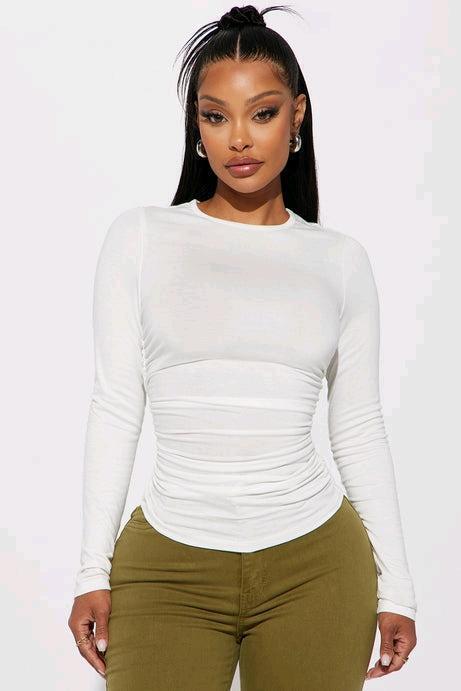 New Small Woman's Fashion Nova Raven Ruched Top.